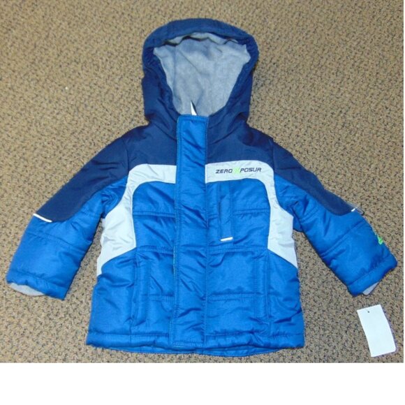 *Winter Jacket ZeroXPosur sz 18 months Blue Hooded Heavyweight Puffer Toddler - Picture 3 of 8